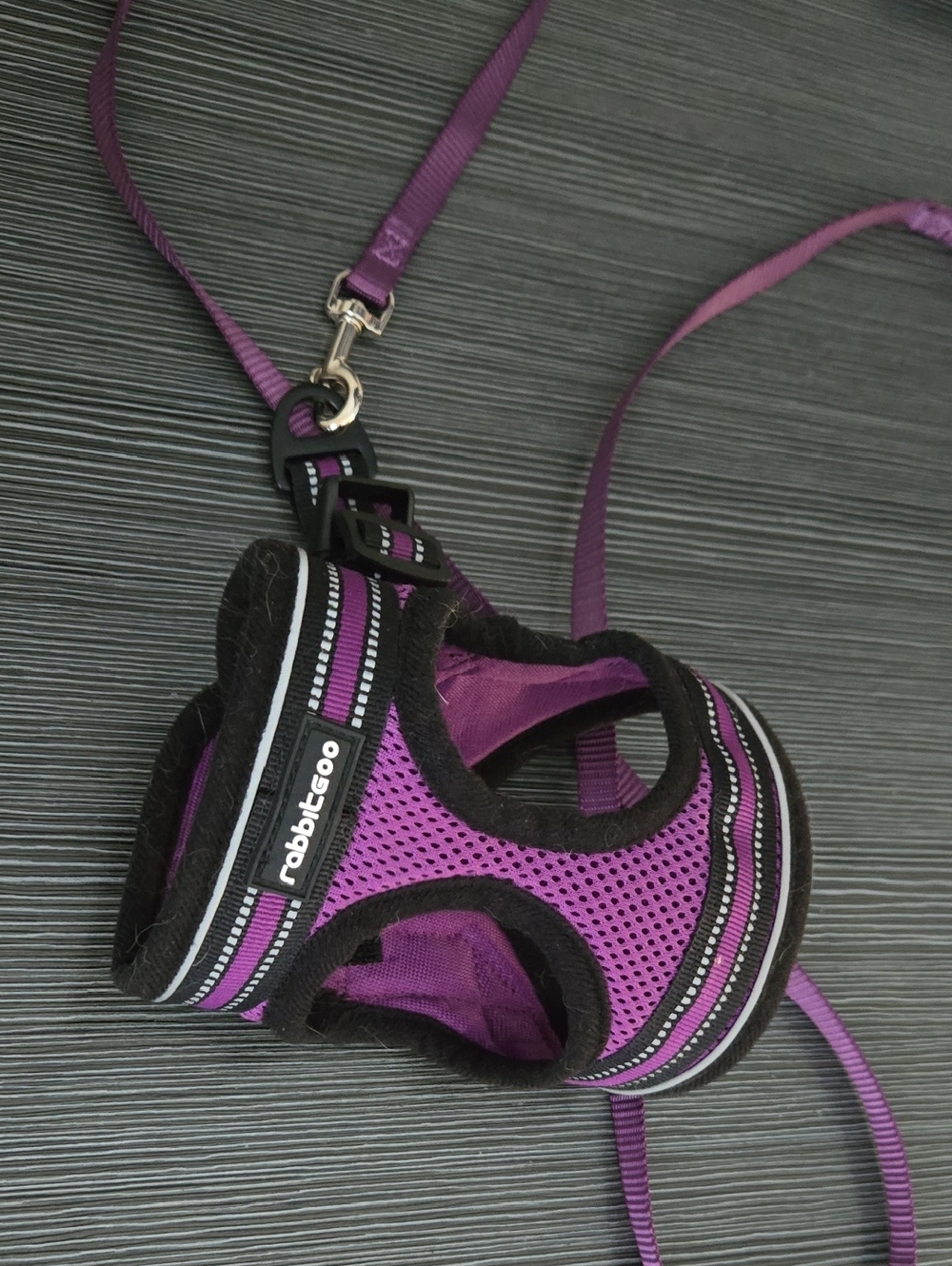 Purple Rabbitgoo Mesh Pet Harness with Matching Leash